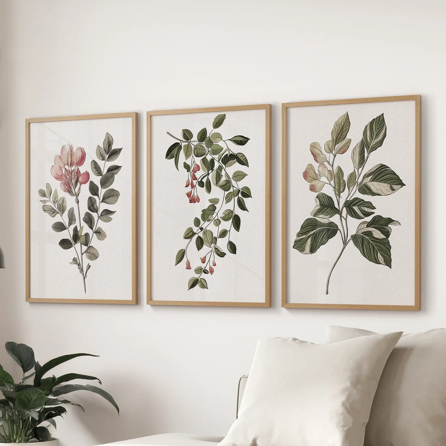 Floral Set of 3 Piece Wall Art. Magnolia, Honeysuckle  Prints  (online exclusive)