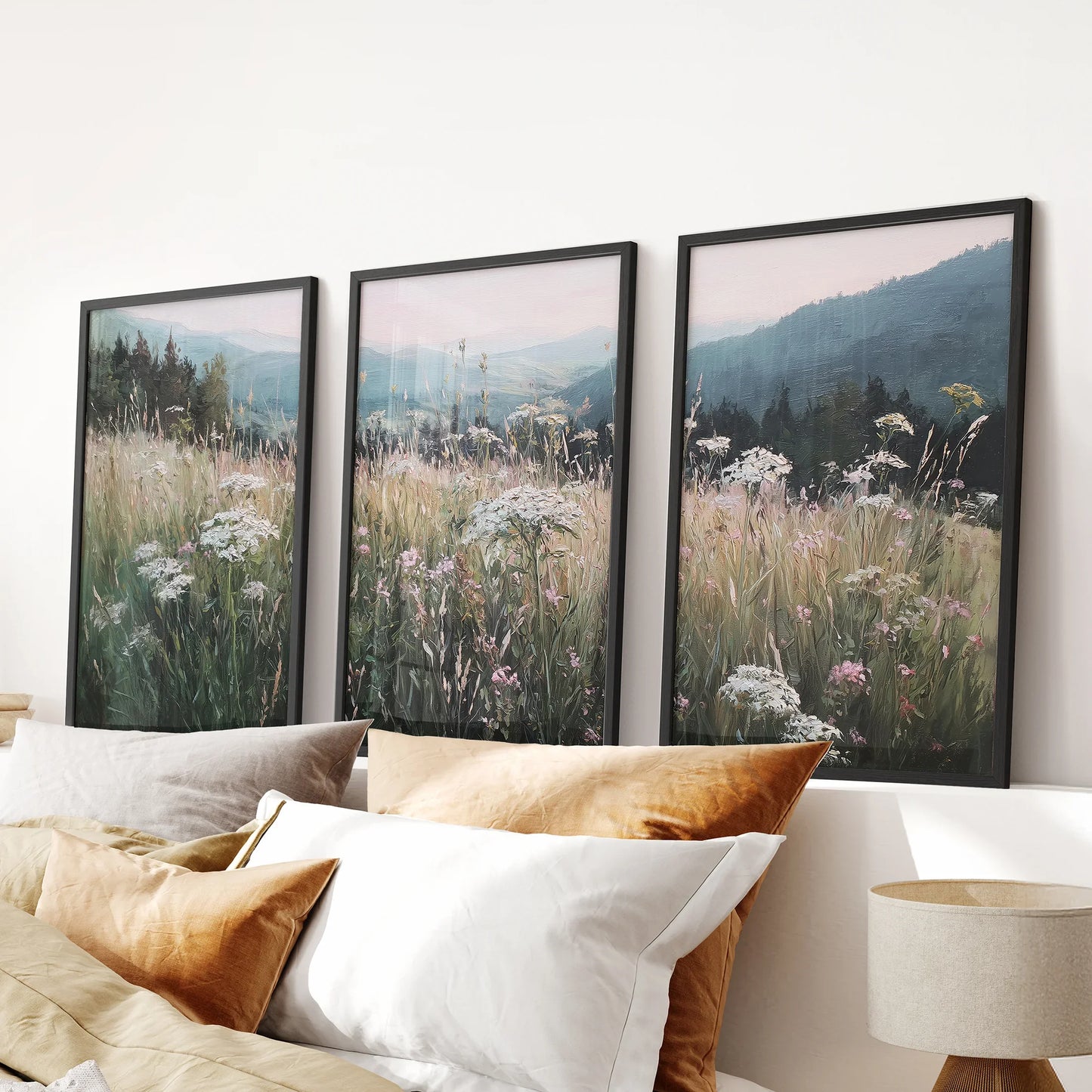 Meadow Landscape Wall Art Set of 3. Nature Prints  (online exclusive)
