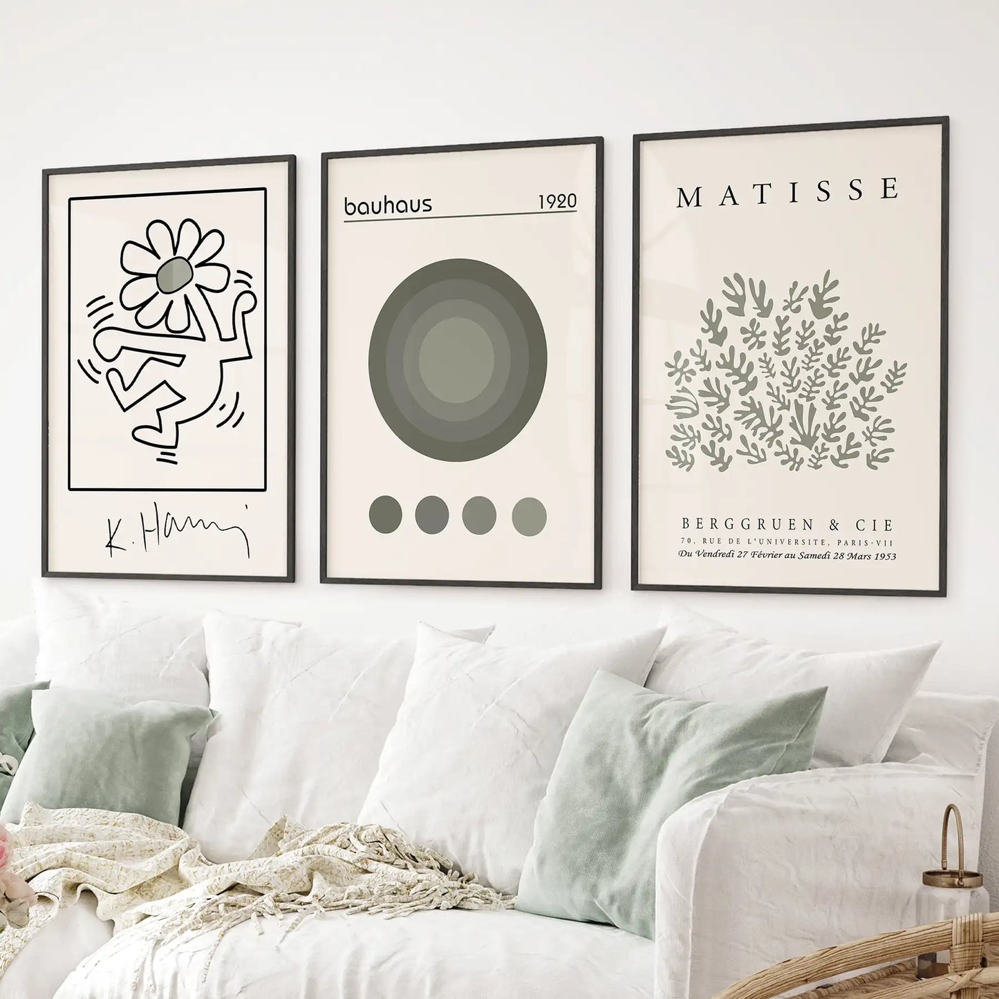 Sage Green Henri Matisse Botanical Art. Bauhaus Poster Set  (online exclusive)