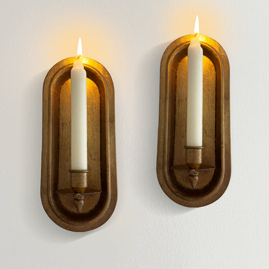 Antique Gold Taper Candle Holder Wall Sconce, Set of Two (Online Exclusive)