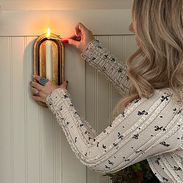 Antique Gold Taper Candle Holder Wall Sconce, Set of Two (Online Exclusive)