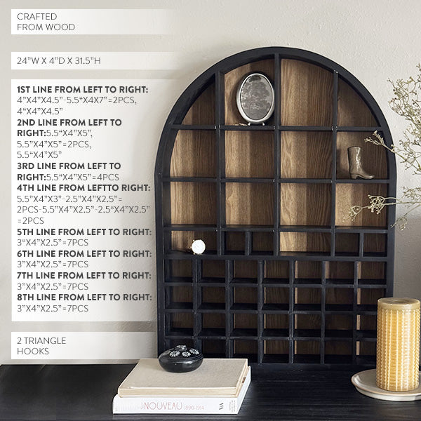 Arched Cubby Wood Wall Shelf (Online Exclusive)