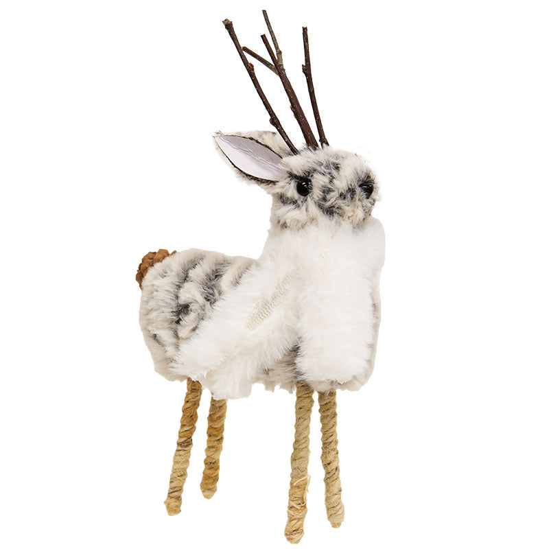 Gray Fuzzy Woodland Reindeer Sitter