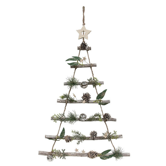 Lg. Wooden Ladder Trees with Silver Bells