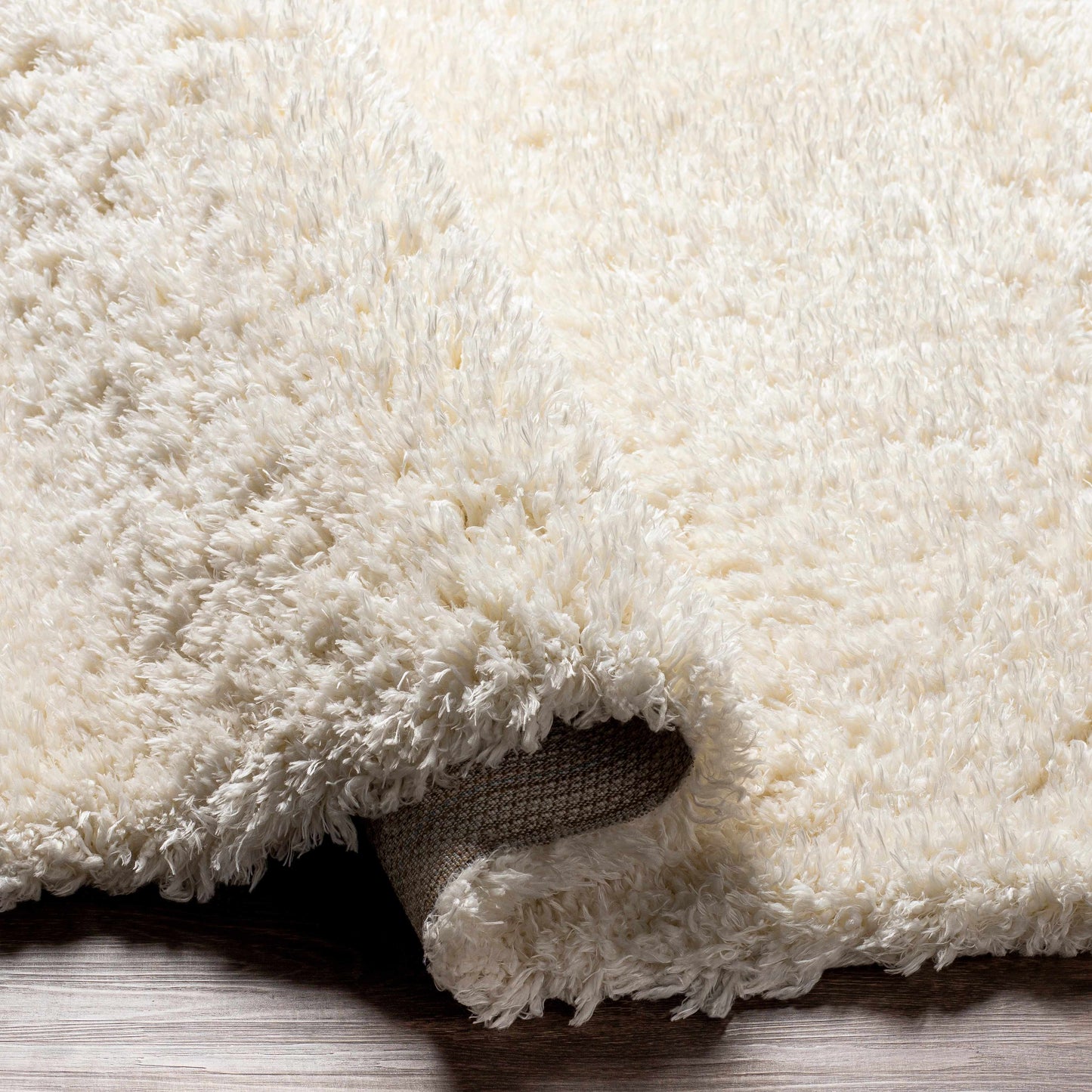 Siari Solid Cream Plush Rug  (online exclusive