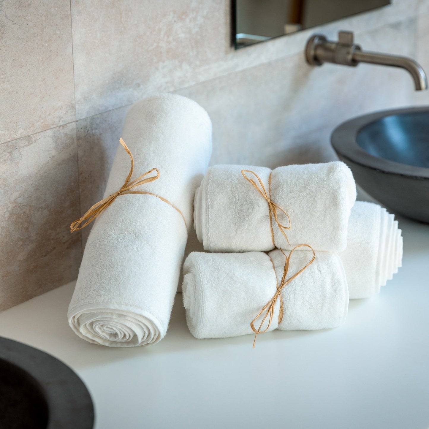 Luxury Organic Bath Six Piece Towel Set | Soft, Plush, Eco-Friendly Towels  (Online Exclusive)