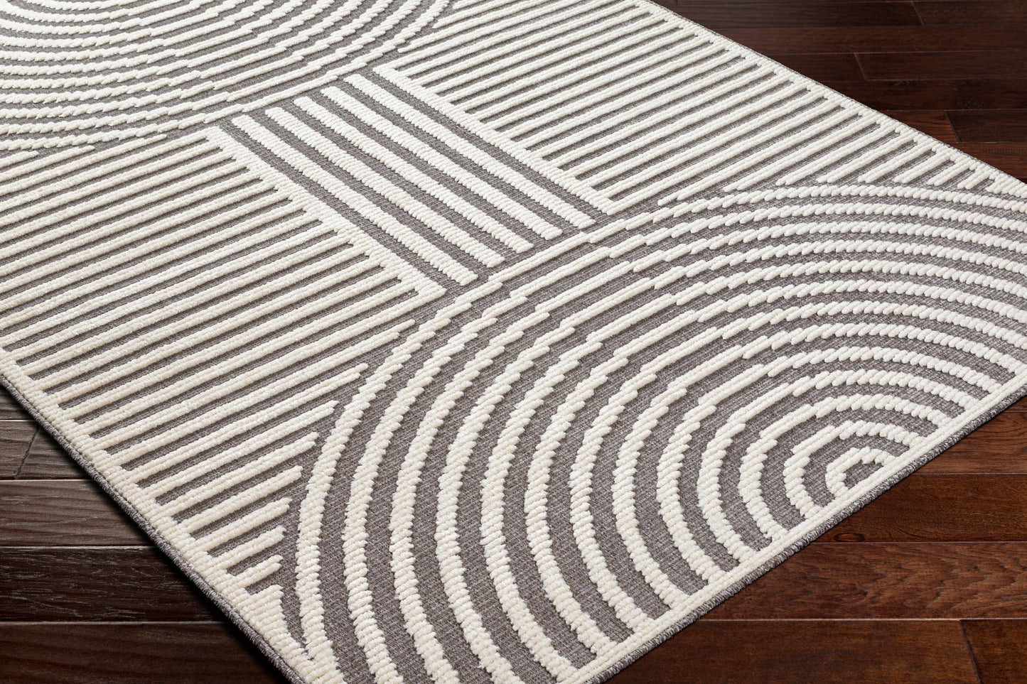 Deron Gray Rainbow Washable Rug  (online exclusive