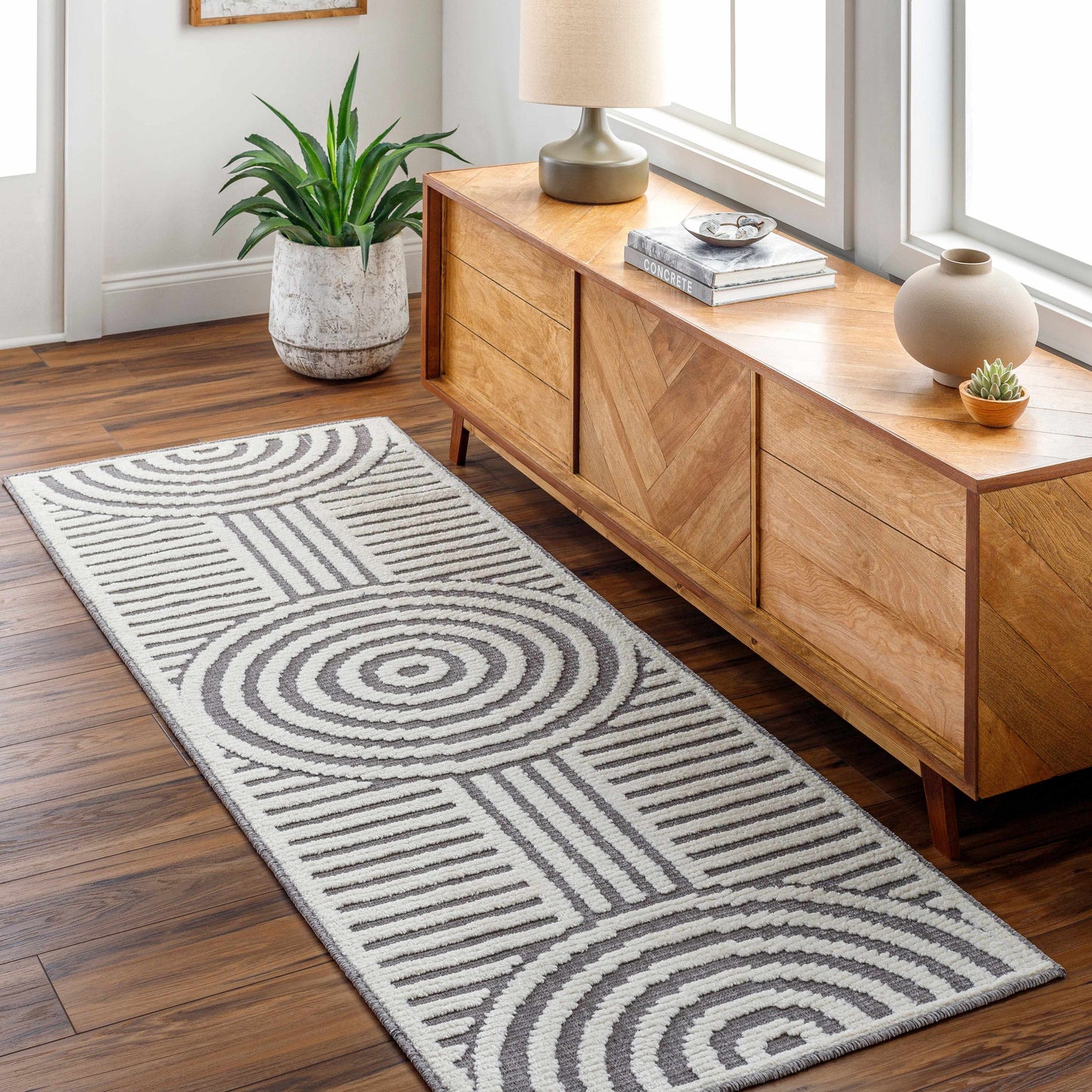Deron Gray Rainbow Washable Rug  (online exclusive