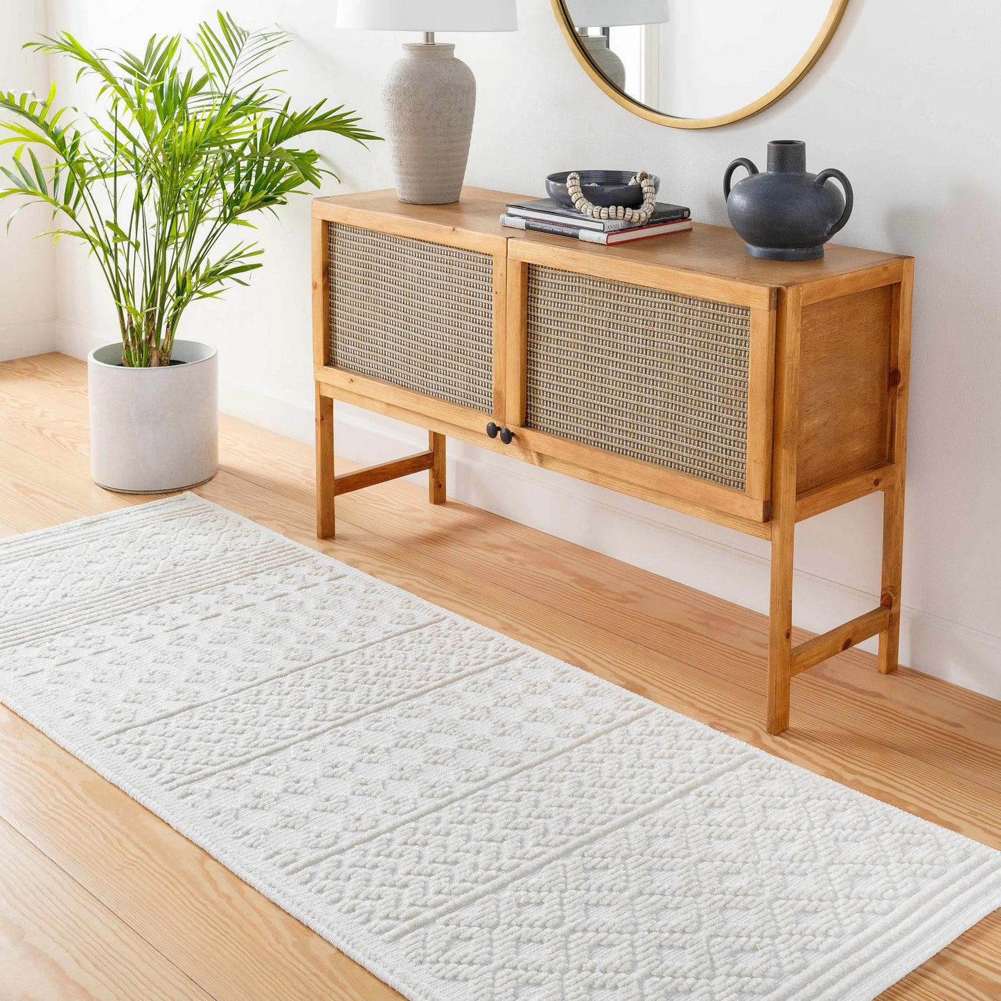 Drago White Washable Area Rug  (online exclusive