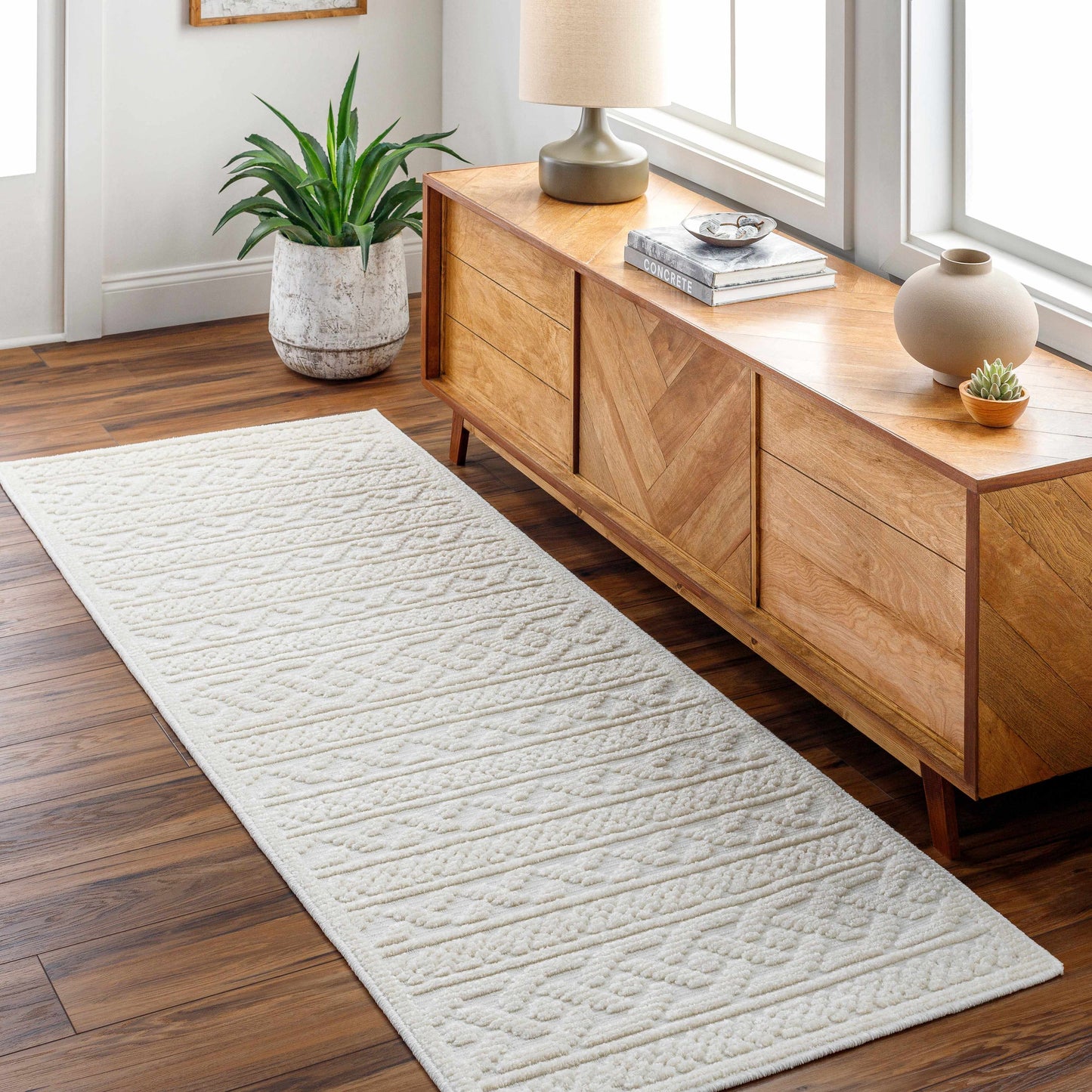 Fadey White 3D Washable Rug  (online exclusive
