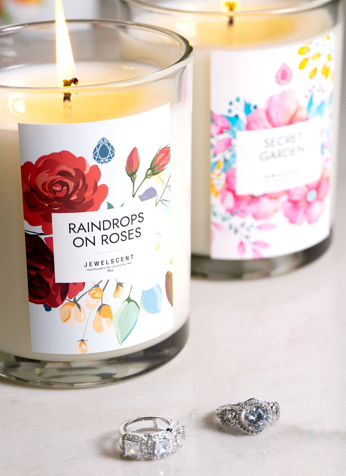 Raindrops on Roses 18oz Home Jewelry Candle (Online Exclusive)