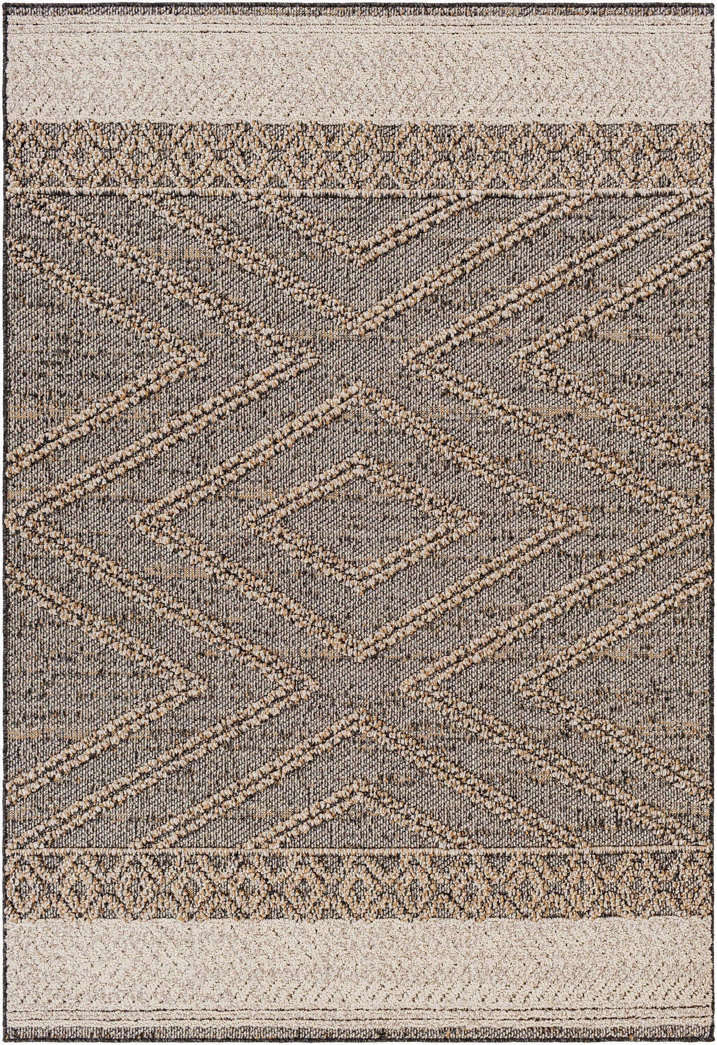 Beige Charcoal Areli Area Rug  (online exclusive