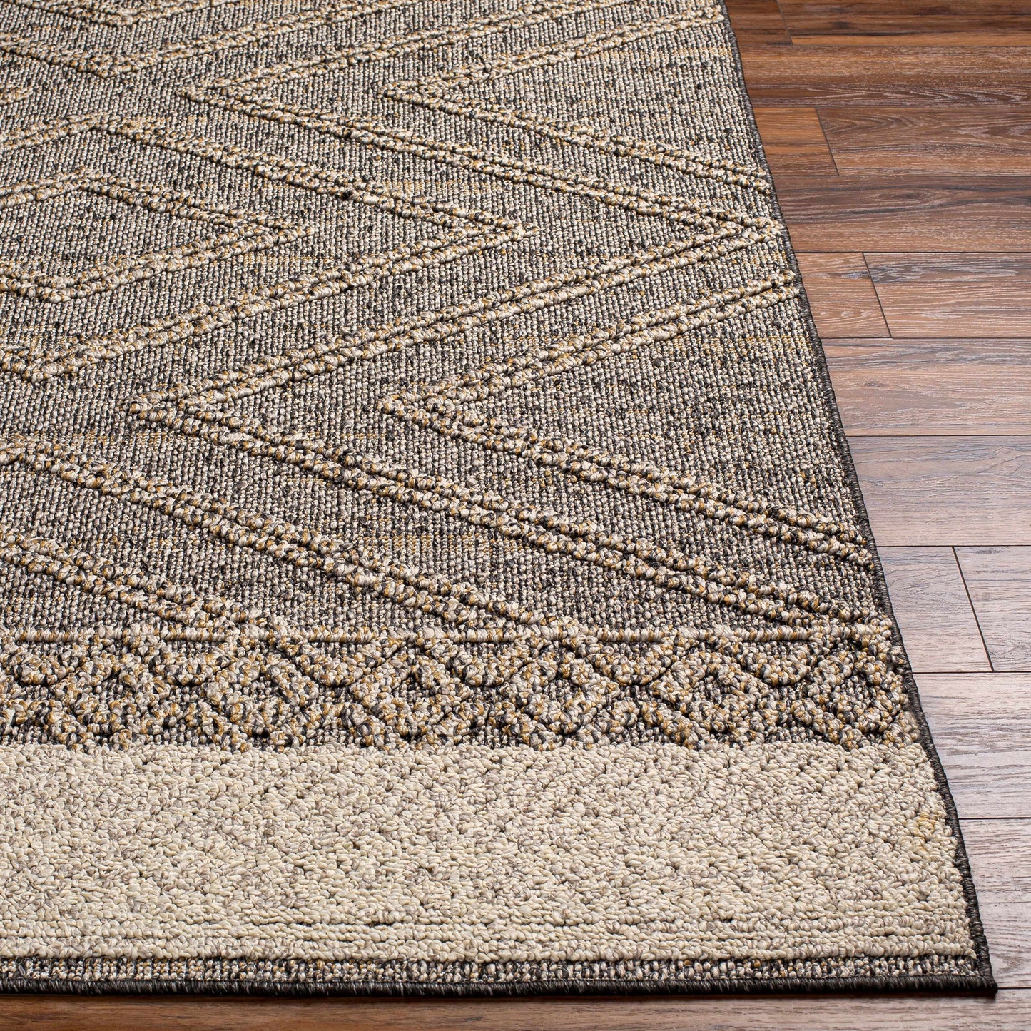 Beige Charcoal Areli Area Rug  (online exclusive