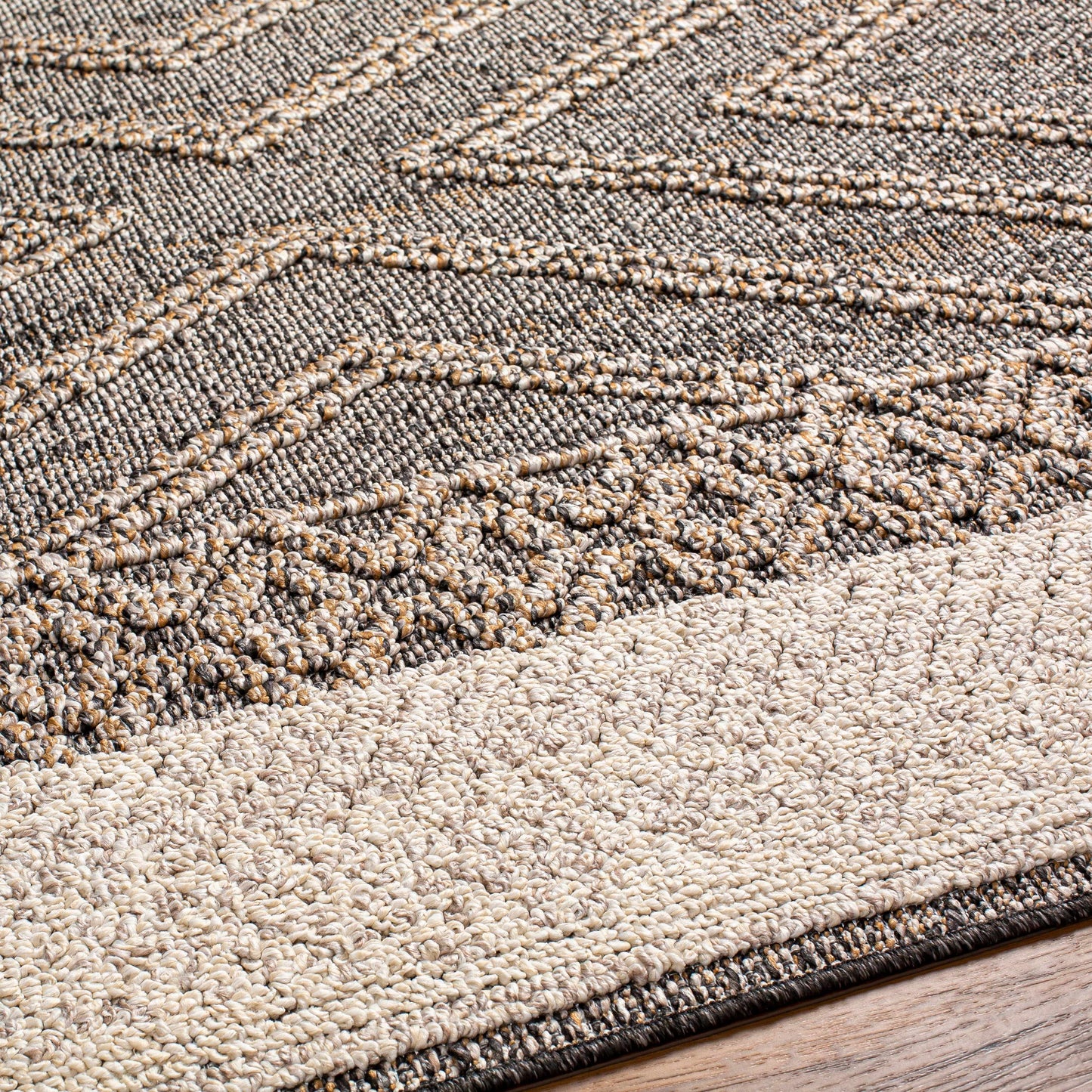 Beige Charcoal Areli Area Rug  (online exclusive