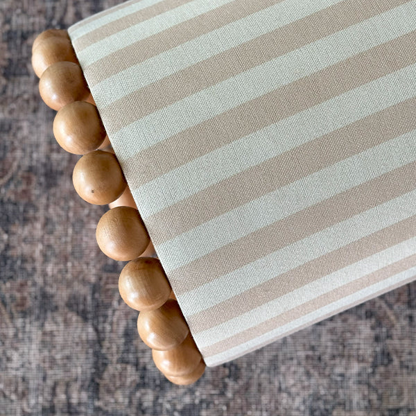 Striped Upholstered Stool Ottoman (Online Exclusive)