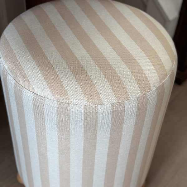 Striped Upholstered Stool Ottoman (Online Exclusive)