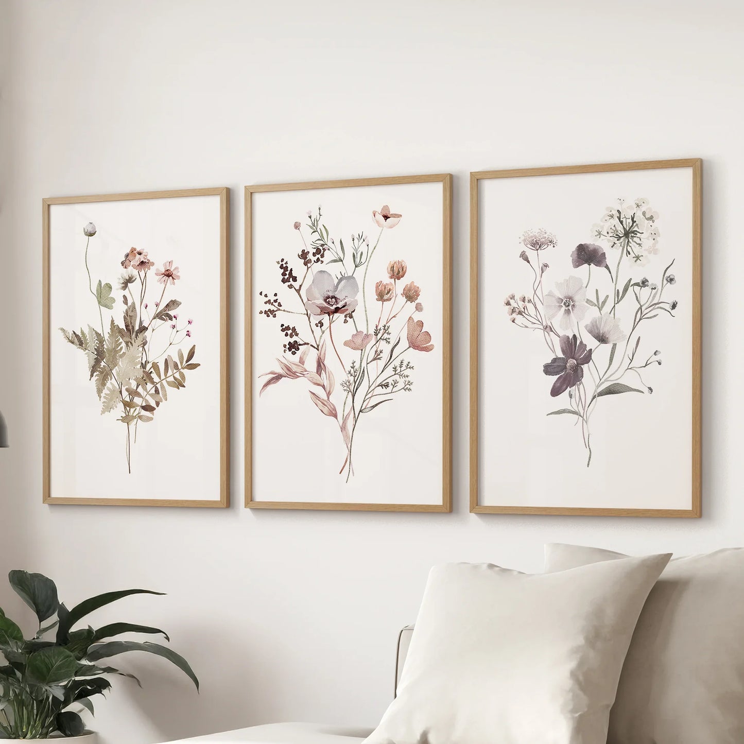 Meadow Wildflower Print Set of 3 Pieces. Watercolor Botanical Prints  (online exclusive)