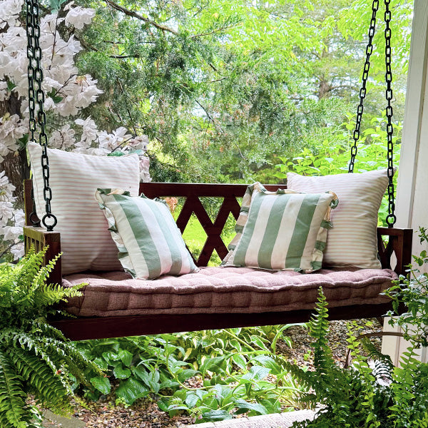Brown Porch Swing with Cushion (Online Exclusive)
