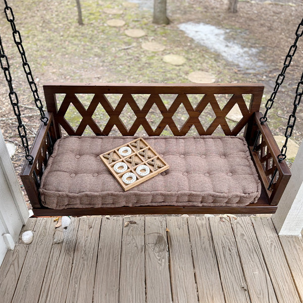 Brown Porch Swing with Cushion (Online Exclusive)