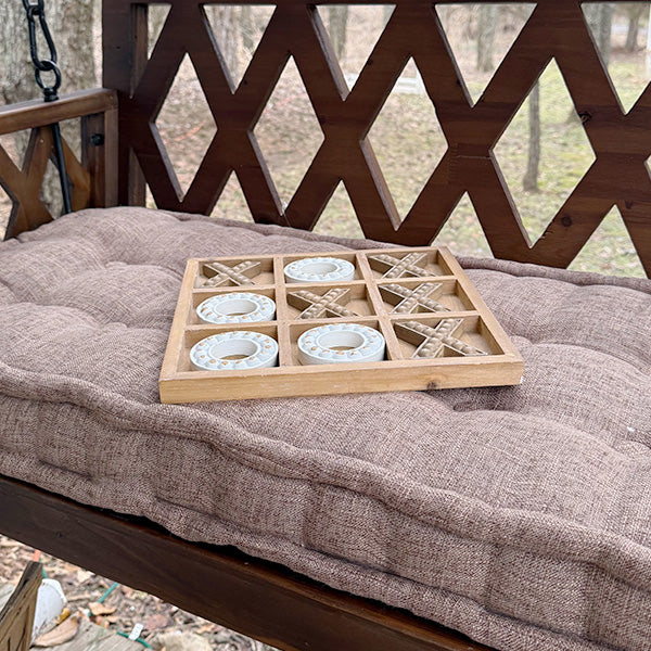 Brown Porch Swing with Cushion (Online Exclusive)