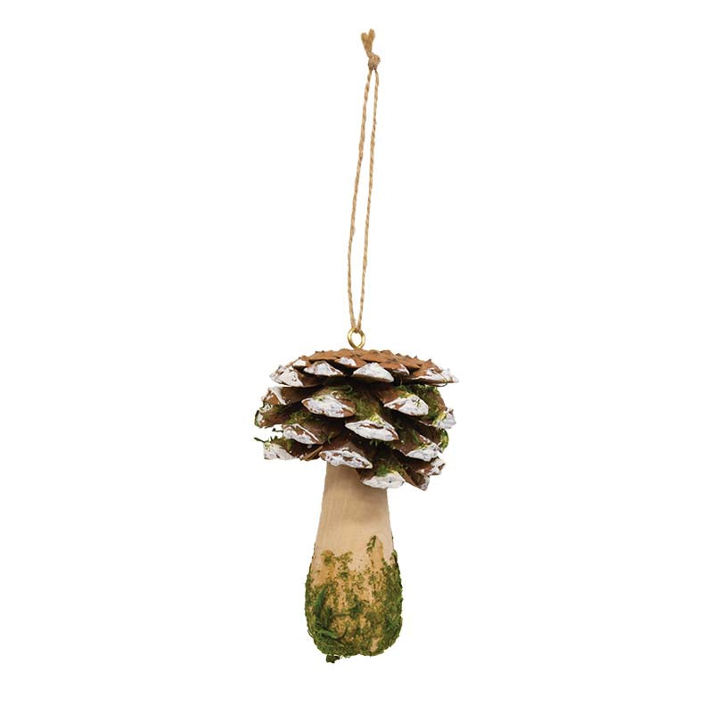 Pinecone Mushroom Wooden Ornament