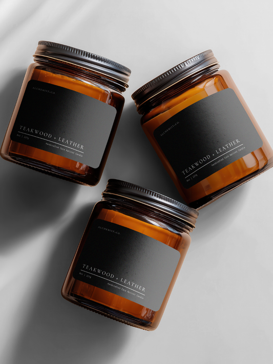 Teakwood + Leather Divine Masculine Wellness Candle  (online exclusive)