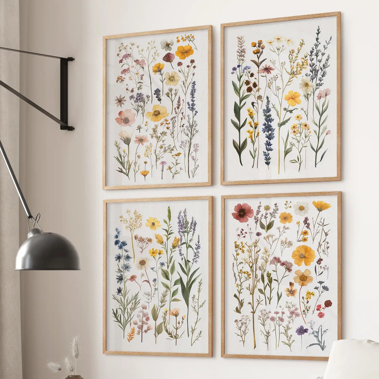 Wildflower Wall Art Set of 4. Vintage Botanical Prints  (online exclusive)