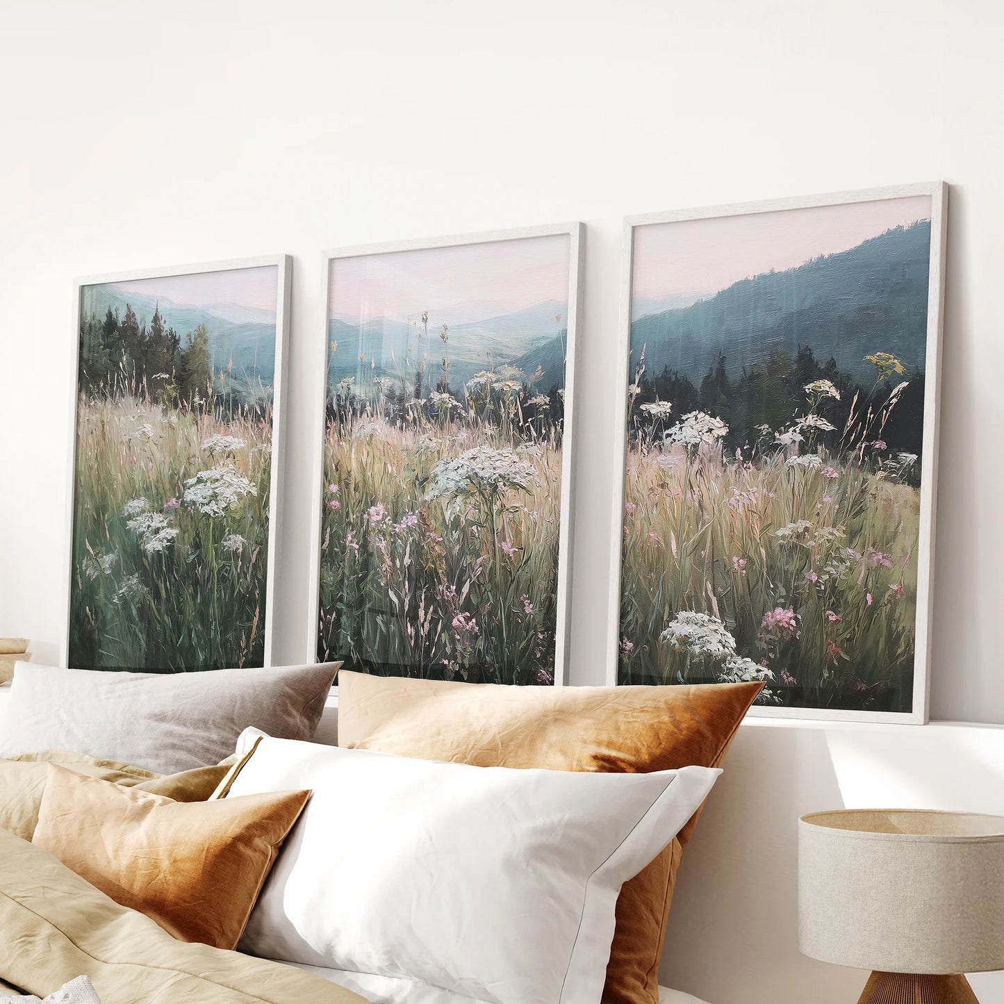 Meadow Landscape Wall Art Set of 3. Nature Prints  (online exclusive)