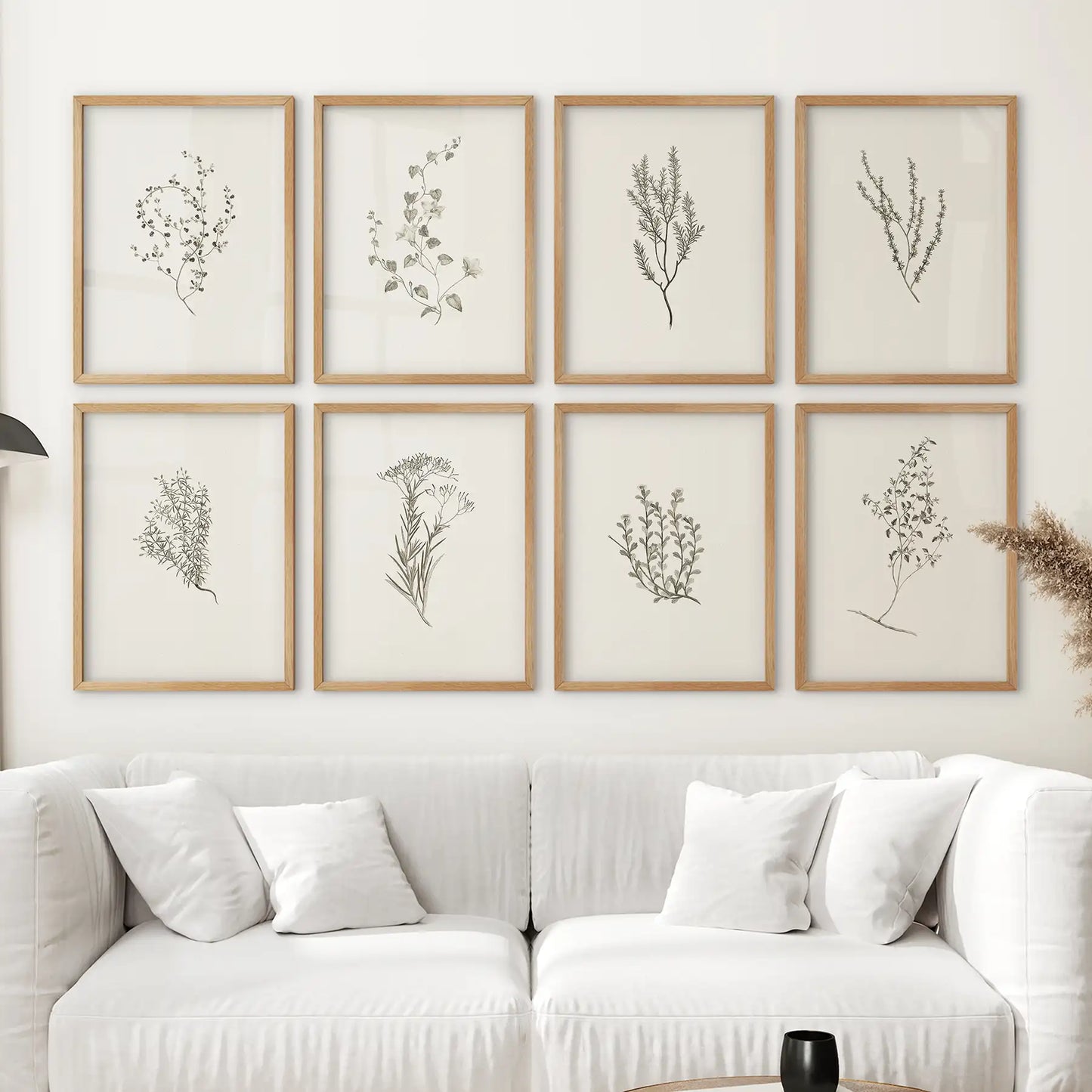 Minimalist Herb Botanical Set of 8 Prints. Floral Art Decor (online exclusive)