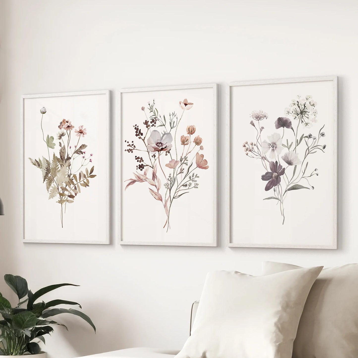Meadow Wildflower Print Set of 3 Pieces. Watercolor Botanical Prints  (online exclusive)