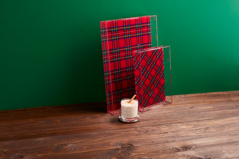 TARTAN ACRYLIC TRAY SET