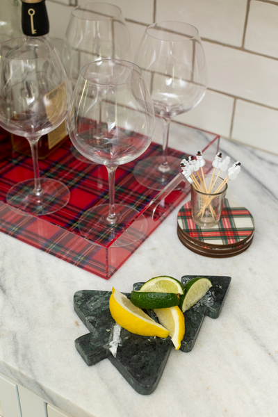 TARTAN ACRYLIC TRAY SET