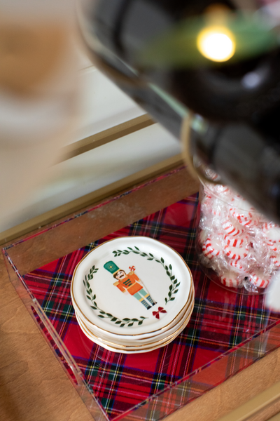 TARTAN ACRYLIC TRAY SET