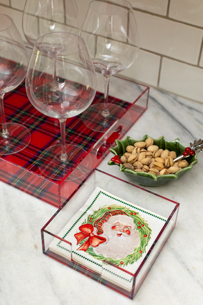 TARTAN ACRYLIC TRAY SET