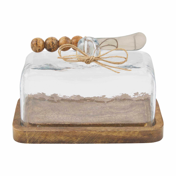 BEADED BUTTER DISH SET