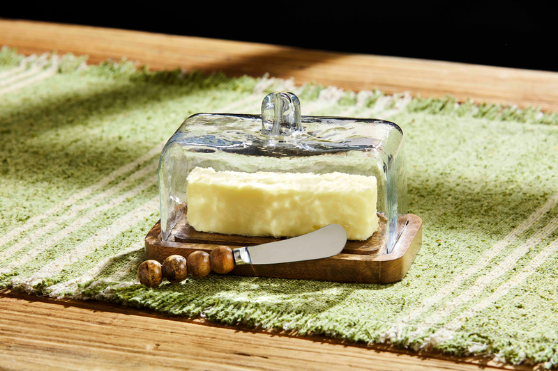 BEADED BUTTER DISH SET