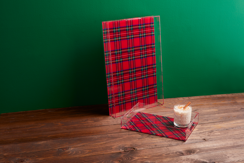 TARTAN ACRYLIC TRAY SET