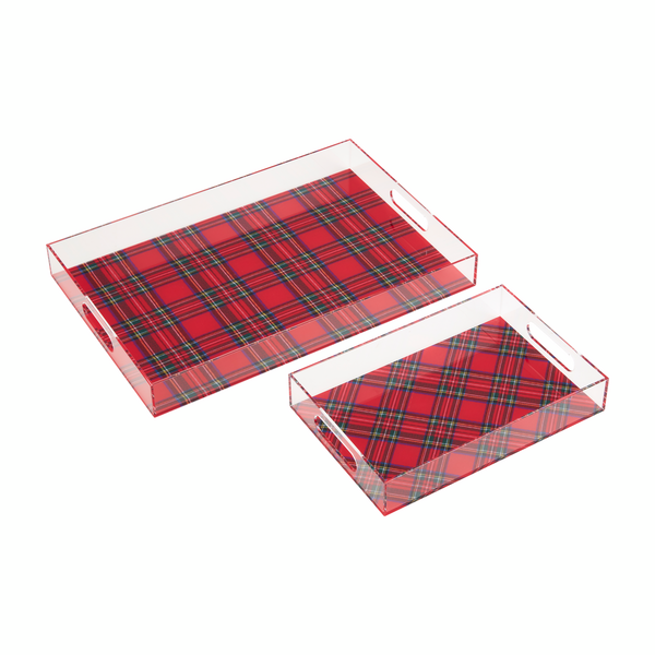 TARTAN ACRYLIC TRAY SET