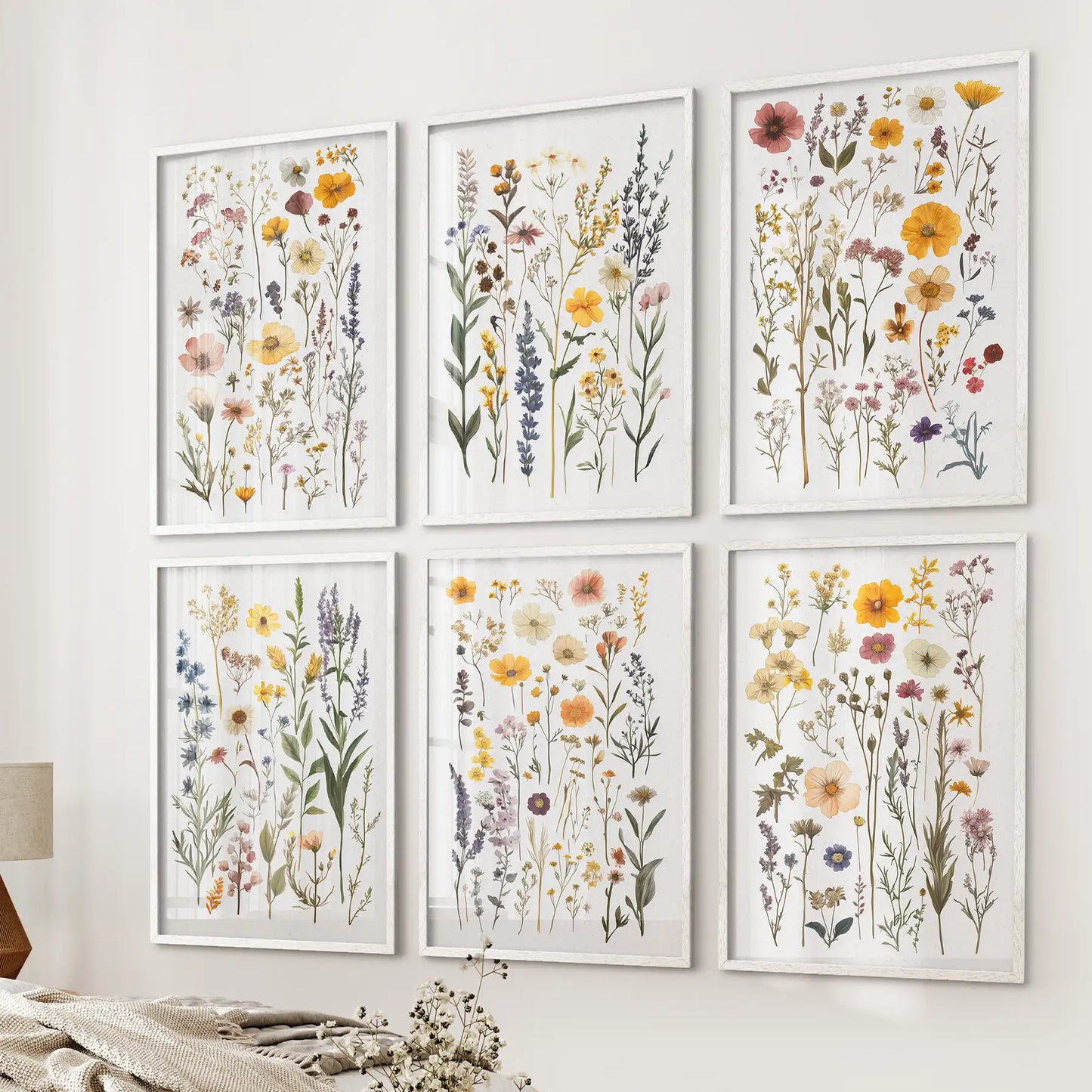 Gallery Wall of Wildflower Art Prints. Set of 6 Piece  Décor  (online exclusive)