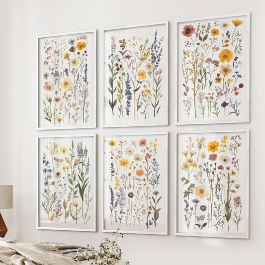 Gallery Wall of Wildflower Art Prints. Set of 6 Piece  Décor  (online exclusive)