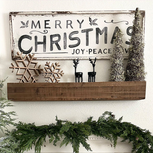 47 Inch Reclaimed Rustic Natural Wood Mantle (Online Exclusive)