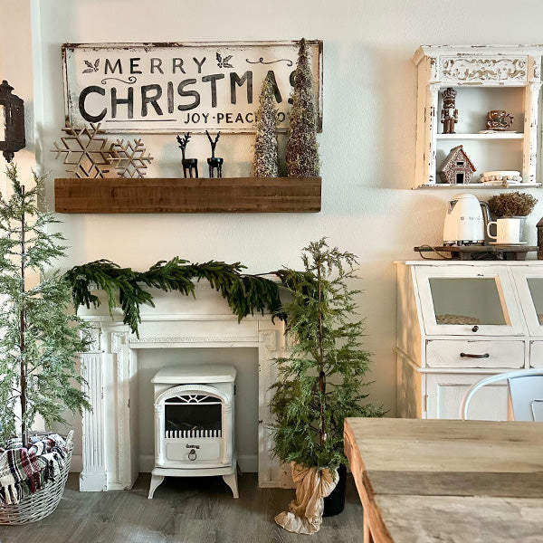 47 Inch Reclaimed Rustic Natural Wood Mantle (Online Exclusive)