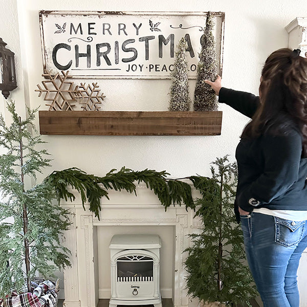 47 Inch Reclaimed Rustic Natural Wood Mantle (Online Exclusive)