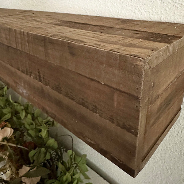 47 Inch Reclaimed Rustic Natural Wood Mantle (Online Exclusive)