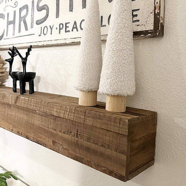 47 Inch Reclaimed Rustic Natural Wood Mantle (Online Exclusive)