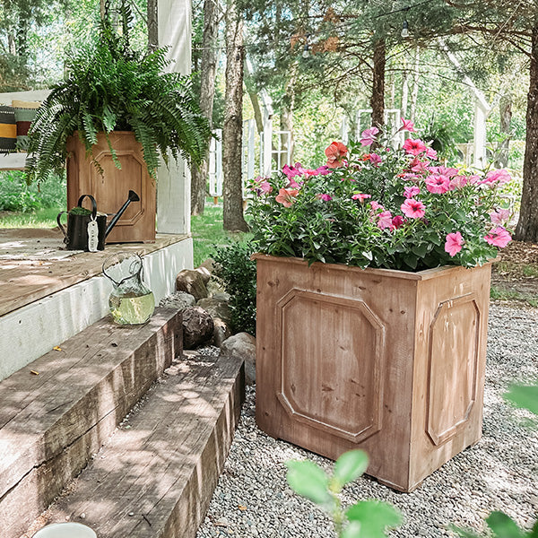 Oversized Outdoor Wooden Planters, Set of 2 (Online Exclusive)