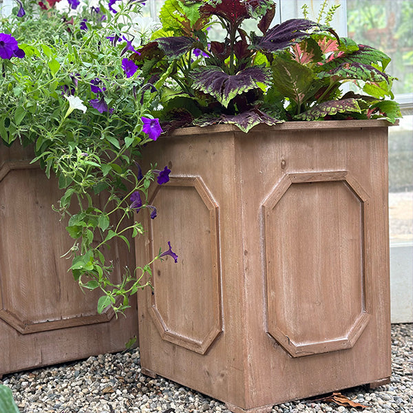 Oversized Outdoor Wooden Planters, Set of 2 (Online Exclusive)