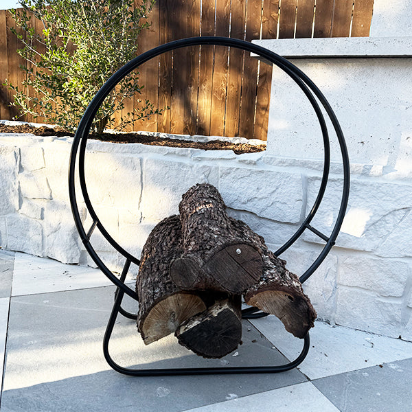 Black Iron Loop Fireplace Log Holder (Online Exclusive)