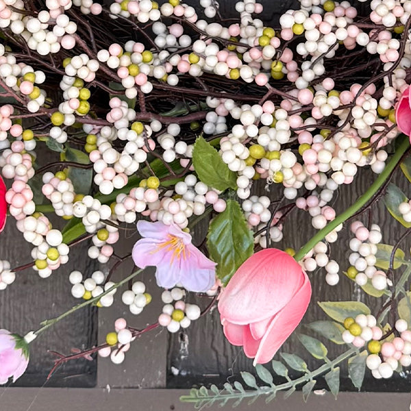 26 Inch Pink Blossom Wreath (Online Exclusive)