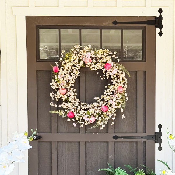 26 Inch Pink Blossom Wreath (Online Exclusive)